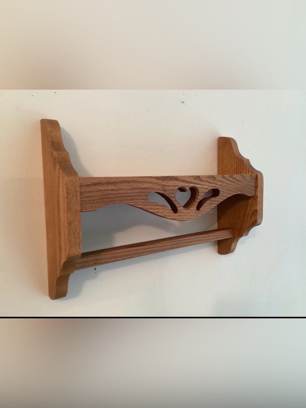Vintage oak heart shelf